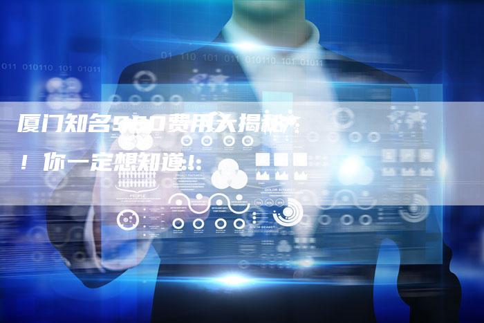 厦门知名SEO费用大揭秘！你一定想知道！-网站排名优化网