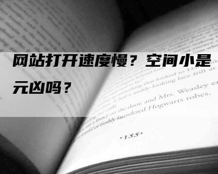 网站打开速度慢？空间小是元凶吗？-网站排名优化网