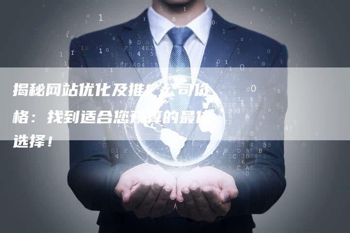 揭秘网站优化及推广公司价格：找到适合您预算的最佳选择！