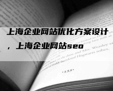 上海企业网站优化方案设计，上海企业网站seo