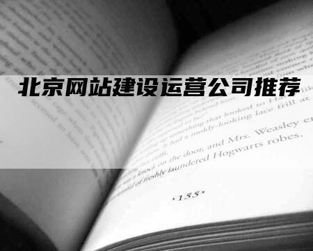 北京网站建设运营公司推荐