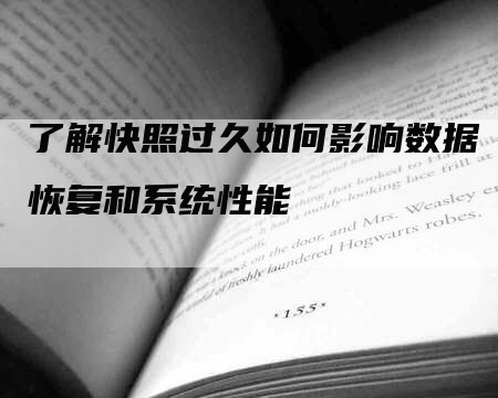 了解快照过久如何影响数据恢复和系统性能