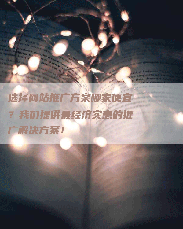 选择网站推广方案哪家便宜？我们提供最经济实惠的推广解决方案！