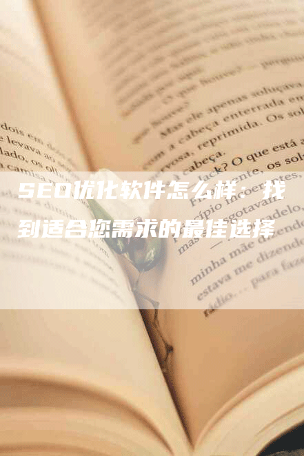 SEO优化软件怎么样：找到适合您需求的最佳选择-网站排名优化网