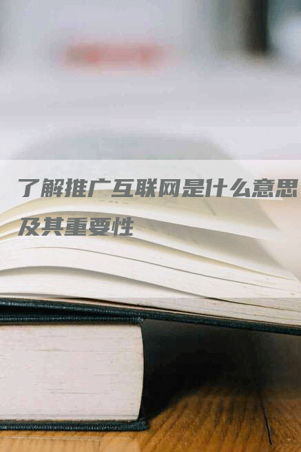 了解推广互联网是什么意思及其重要性-网站排名优化网