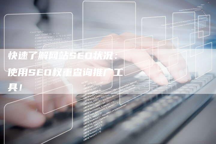 快速了解网站SEO状况:使用SEO权重查询推广工具!-网站排名优化网