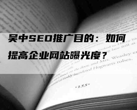 吴中SEO推广目的：如何提高企业网站曝光度？