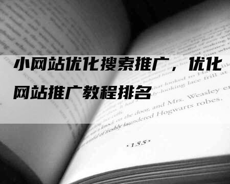 小网站优化搜索推广，优化网站推广教程排名